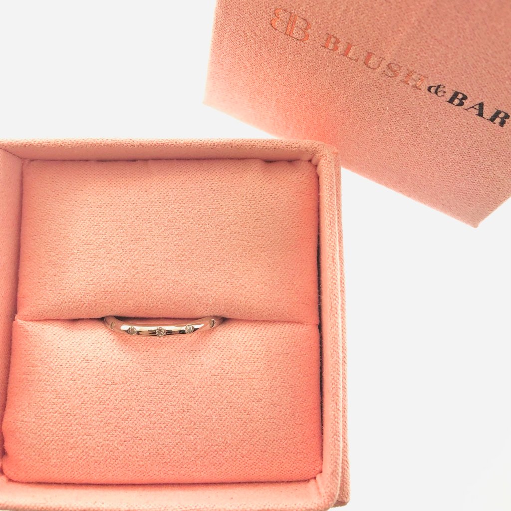 Women's Blush & Bar Sterling Silver Droplet Ring